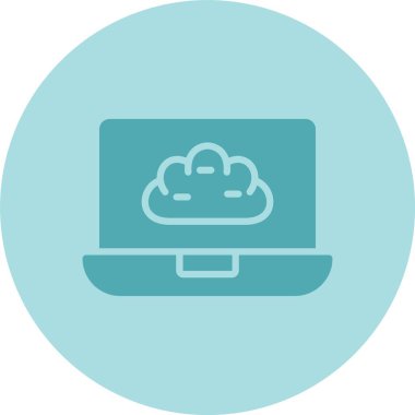 Bulut Kabartma Çemberi Gradyan Simgesi