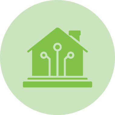 Akıllı Ev Kabartma Çemberi Gradyan Simgesi