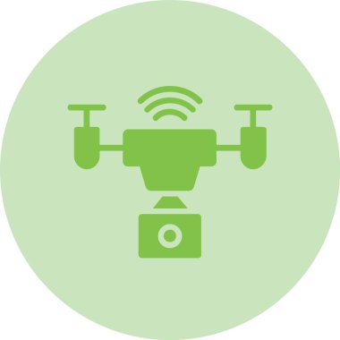 Drone Glyph Çember Gradyan Simgesi