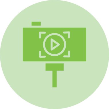 Selfie Çubuğu Kabartma Çemberi Gradyan Simgesi