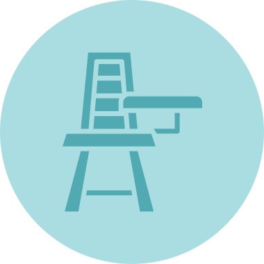 Masa Sandalyesi Kabartma Çemberi Gradyan Simgesi