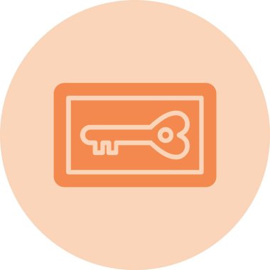 Anahtar Kart Kabartma Çemberi Gradyan Simgesi