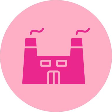 Fabrika Kabartma Çemberi Gradyan Simgesi