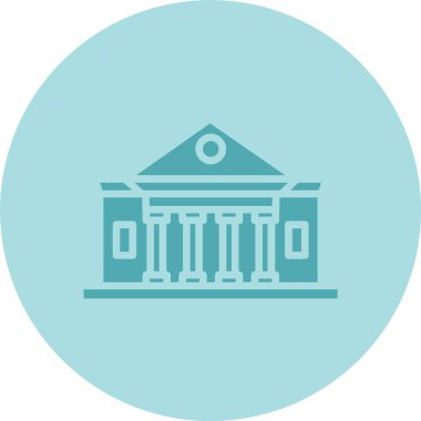 Müze Kabartma Çemberi Gradyan Simgesi