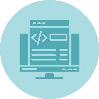 Web Geliştirme Kabartma Çemberi Gradyan Simgesi