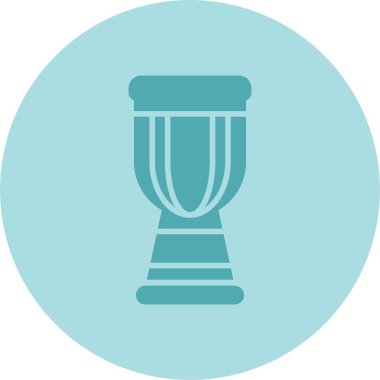 Djembe Glyph Çember Gradyan Simgesi