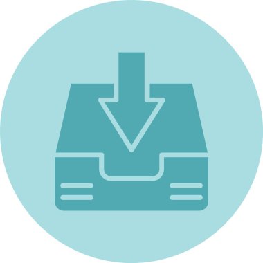 Gelen Kutusu Kabartma Çemberi Gradyan Simgesi