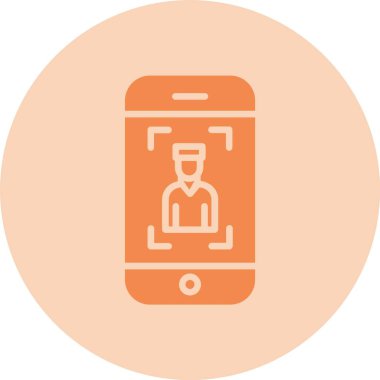 Mobil Selfie Kabartma Çemberi Gradyan Simgesi