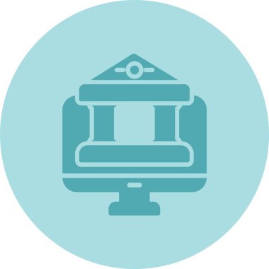 Online Court Glyph Çember Gradyan Simgesi