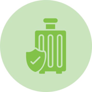 Bagaj Sigortası Kabartma Çemberi Grafik Simgesi
