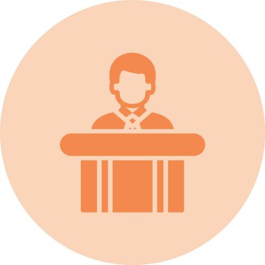 Resepsiyonist Glyph Çember Gradyan Simgesi