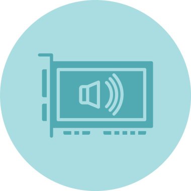 Ses Kartı Kabartma Çemberi Gradyan Simgesi