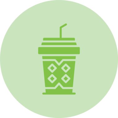 Soğuk Kahve Kabartma Çemberi Gradyan Simgesi