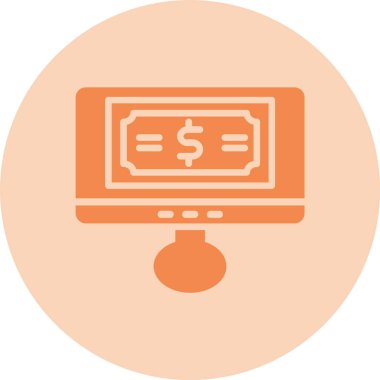 Dolar Kabartma Çemberi Gradyan Simgesi