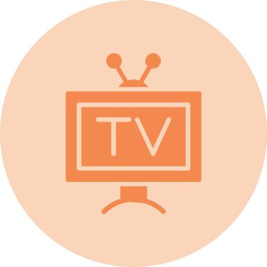 Televizyon Kabartma Çemberi Gradyan Simgesi