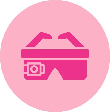 Akıllı Gözlük Vektör Satırı Kabartma Çemberi Gradyan Simgesi