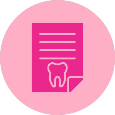 Dişçi Raporu Glyph Çember Gradyan Simgesi