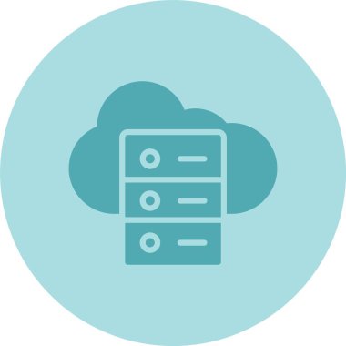 Bulut sunucusu Glyph Çember Gradyan Simgesi