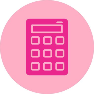 Hesap Makinesi Kabartma Çemberi Gradyan Simgesi