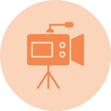 Video Kamera Kabartma Çemberi Gradyan Simgesi