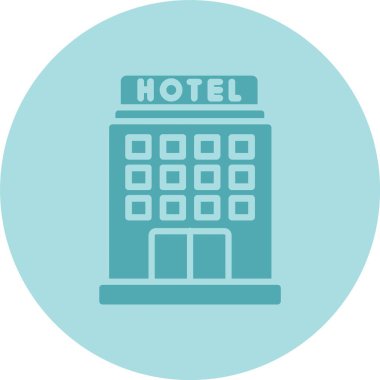 Hotel Glyph Çember Gradyan Simgesi