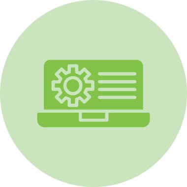 Laptop Kabartma Çemberi Gradyan Simgesi