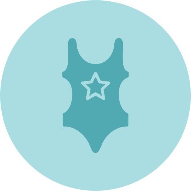 Yüzme Giysisi Kabartma Çemberi Grafik Simgesi