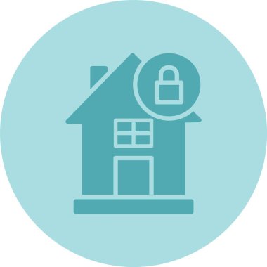 Ev Kilitli Kabartma Çemberi Gradyan Simgesi