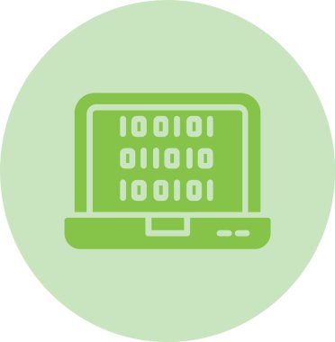 İkili Kod Vektör Satırı Kabartma Çemberi Gradyan Simgesi