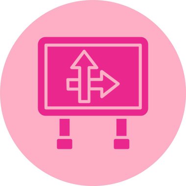 Yol İşareti Kabartma Çemberi Gradyan Simgesi