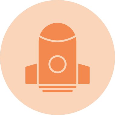 Roket Kabartma Çemberi Gradyan Simgesi