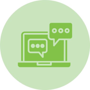 Sohbet Kutusu Kabartma Çemberi Grafik Simgesi