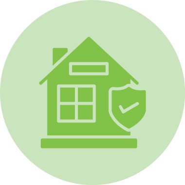 Ev Koruma Kabartması Çember Gradyan Simgesi