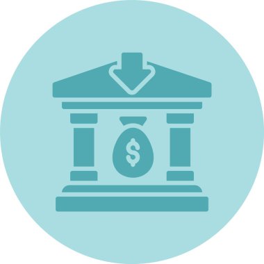 Banka Mevduat Kabartma Çemberi Grafik Simgesi Simgesi