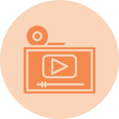 Video Oyuncu Kabartma Çemberi Gradyan Simgesi