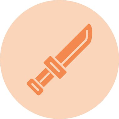 Bıçak Kabartma Çemberi Gradyan Simgesi