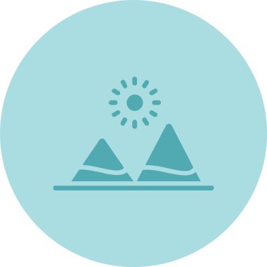 Dağ Kabartma Çemberi Gradyan Simgesi