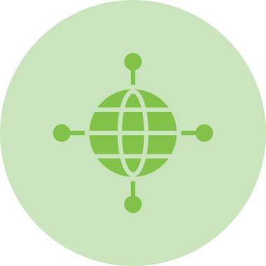 Küresel Altyapı Kabartma Çemberi Gradyan Simgesi