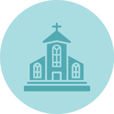 Kilise Kabartma Çemberi Gradyan Simgesi