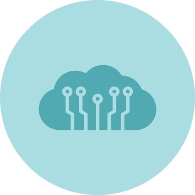 Bulut Kabartma Çemberi Gradyan Simgesi