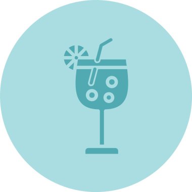 Kokteyl Kabartma Çemberi Gradyan Simgesi