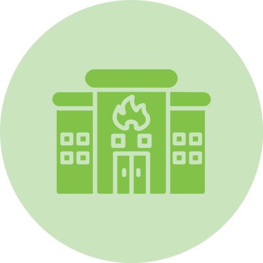 İtfaiye İstasyonu Kabartma Çemberi Gradyan Simgesi