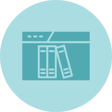 Kütüphane Kabartma Çemberi Gradyan Simgesi