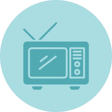 Eski TV Kabartma Çemberi Gradyan Simgesi