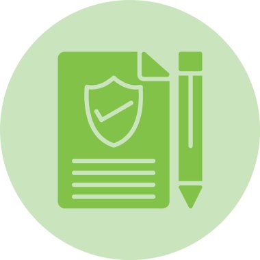 Sigorta Politikası Kabartma Çemberi Grafik Simgesi