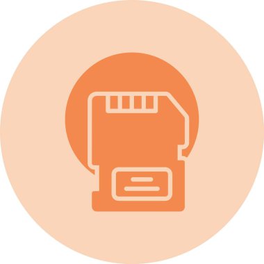 Hafıza Kartı Kabartma Çemberi Gradyan Simgesi