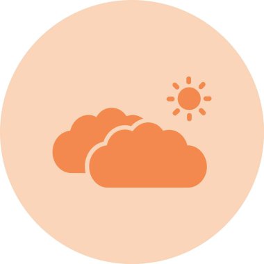 Bulut Kabartma Çemberi Gradyan Simgesi