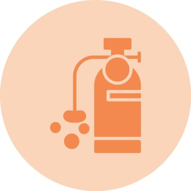 Oksijen Silindiri Kabartma Çemberi Gradyan Simgesi