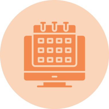 Takvim Kabartma Çemberi Gradyan Simgesi