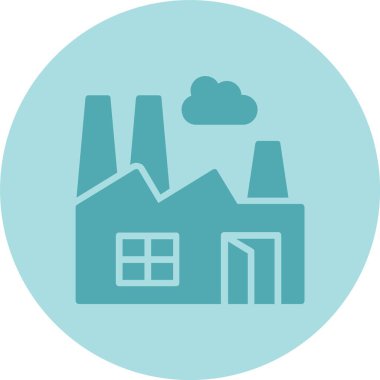 Fabrika Kabartma Çemberi Gradyan Simgesi